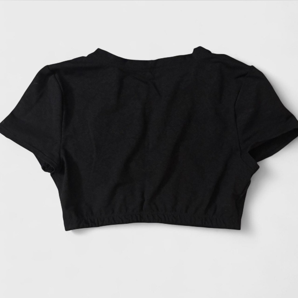 Size M Aerie Black Mesh Smoothez Crop Top Bralette (DEADSTOCK)